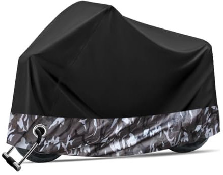 Motorrad Abdeckplane für Harley Pan America 1250,Outdoor Motorradabdeckung Staubdicht Wasserdicht Motorradabdeckungen,A/BlackCamouflage-XXXXL