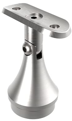 Sellon24® Edelstahl Rohrstütze Handlauf konisch Handlaufträger Gelaender Handlaufhalter Pfosten Rohr 42,4 Treppengeländer Rohrstuetze V2A für 42,4x2,0 Trägerplatte Gelenkstift 0716-242