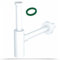 3439420 Schläfer | Siphon minimaliste en ABS 1 1/4, Siphon rond pour lavabo et bidet, Drain universel pour évier, Siphon en plastique anti-odeur, Blanc mat, Tuyau d'évacuation mural diam 32 mm.