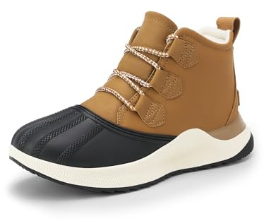 DREAM PAIRS Ankle Winter Boots for Women Waterproof Lace Up Anti-Slip Warm Snow Booties Fashion Sneaker Boots,Size 4,Tan,SDSB2416W