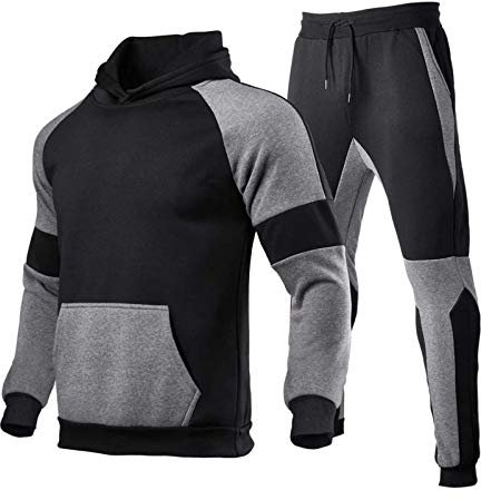 Winter Herrenmode Sport Patchwork mit einem Fleece-Down-Hoodie-Anzug Synthetik Weste