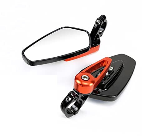 SIMICASE Motorradspiegel 7/8 22mm Motorrad Rückspiegel Universial Motorrad Aluminium Lenkerendenspiegel Motorrad Lenker Seitenrückspiegel Seite Rückspiegel(Rot)