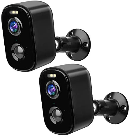 Geekee Cameras for Home Security 2pcs, 2K Color Night Vision Motion Detection 2-Way Talk Security Cameras Wireless Outdoor, Waterproof Spotlight Siren Alarm Cloud/SD Storage Battery Powered WiFi