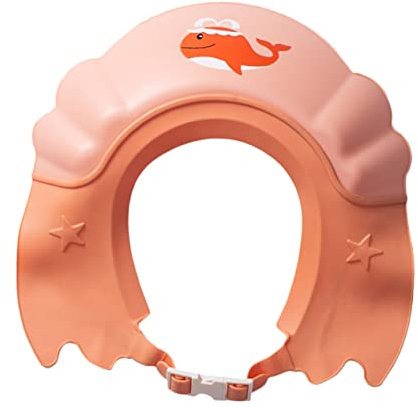MOLUCKFU Kinder Badehut Haarwaschschutz Verstellbar Elastisch Rosa Mit Gesichtsschutz Für Babys Und Kleinkinder Badevisier Zum Haarewaschen Und Duschen