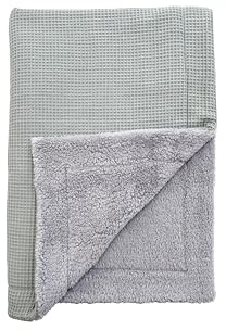 Odenwälder Waffel Schmusedecke – Kuschelige Babydecke aus 100% Baumwolle, atmungsaktiv und hautfreundlich, ideal für Babys und Kleinkinder, weich & pflegeleicht Mineral Green