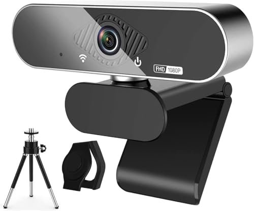 Siottw Webcam for PC, Full HD 1080P Web Camera with Microphone, 110° Wide-Angle Webcam for Streaming and Video, Recording, Compatible with PC/Laptop Skype/Studio/Zoom/Facetime