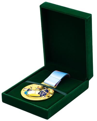 COWFEX Caja de almacenamiento de medallas individual para corredores, ganadores de todos los deportes, premios militares (verde)
