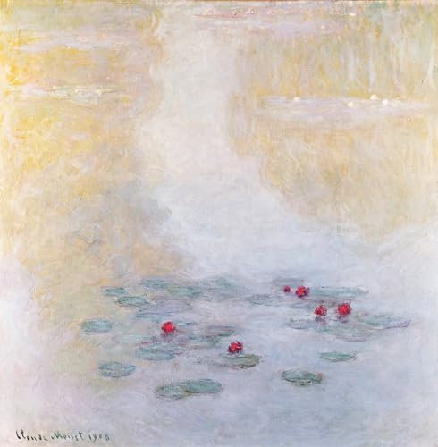 ZHAOSHAN klassischer Leinwand drucken Ölgemälde Wandbilder Seerosen in giverny von claude monet Abstraktes Foto Bild für Wanddekoration 60x90cm