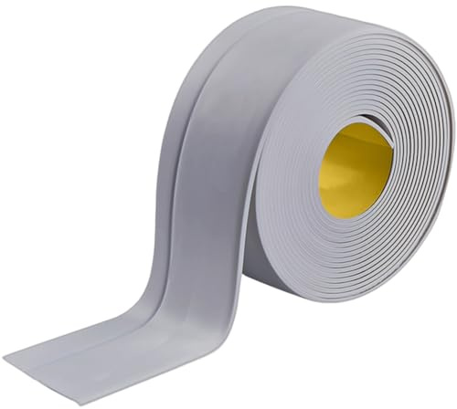 Weichsockelleiste Selbstklebend Grau, 50 x 20mm, 5m | PVC, Flexible Knickleiste, Küchenabschlussleiste, Für Badewannen, Badezimmer, Küche