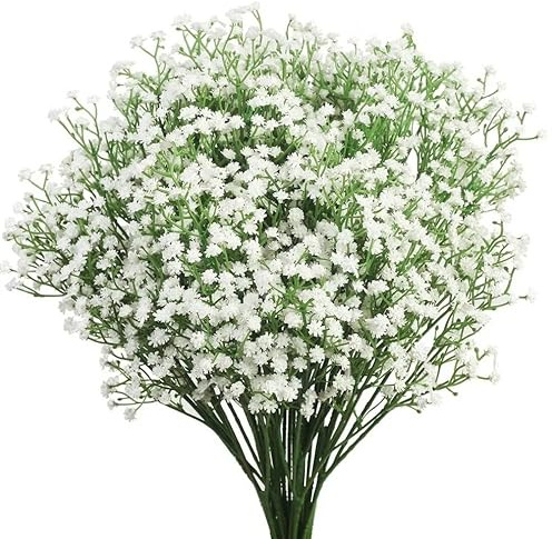 Augesak 6 Stück Schleierkraut Künstlich,Fake Deko Blumen Künstlich,Artificial Flowers Kunstblumenstrauß,Schleierkraut Künstliche Plastikblumen für Hochzeit Zuhause Deko