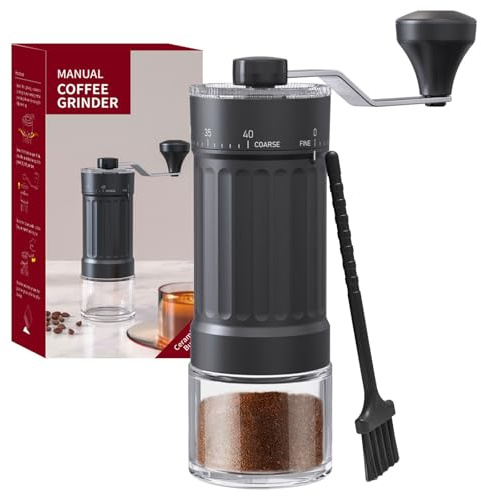 Moulin à café manuel - Moulin à café manuel avec 40 niveaux réglables - Moulin à café manuel portable pour expresso, aéropress, cafetière française et cafetière à moka