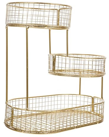 Mipcase 3nivel Cesta De Fruta De Metal De Organizador De Malla Para Cocina Para Colocar Frutas Verduras y Pan Encimera o Mesa De Centro