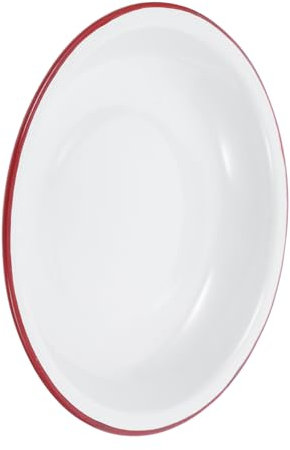 Zerodeko Vintage Enamel Plate for Sourdough Flour Mixing Outdoor Camping BBQ Serving Enamelware Fruit Bowl
