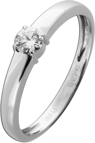 Ch.Abramowicz Verlobungsring Platin 950 Solitär Brillant 0.25ct 19