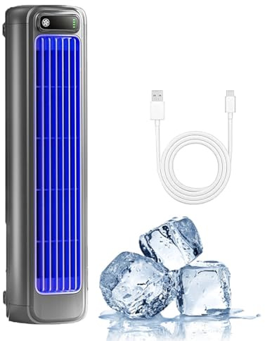 Pesmory Rafraîchisseur, Pesmory Climatiseur, Cooldeez Cooling Ace, Sherum Rafraichisseur D'air Portable, Climatiseur Portable Rechargeable à 3 Vitesses (1 pièce Gris)