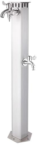 Générique Colonne a Eau de Jardin Robinet Exterieur Fontaine de Jardin Conception Autoportante à Double Trou en Acier Inoxydable 304 pour Cours Villas Et Parcs