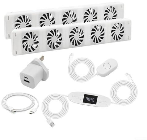 Energy-saving Radiator Fans, 5-piece Flame Retardant Smart Radiator Ventilator Fan Magnetic Smart Cooling Fan For Over 50 Cm Radiators Convectors, 470x70x30mm(MXRV- 202)