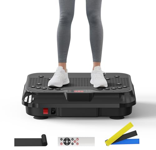 Vibration Plate Exercise Machine, Vibrating Plate for Lymphatic Drainage, 400 Lbs Capacity 250 Speed Levels Whole Body Fat Burner Weight Loss Shake Board, Vibrate Platform Machine