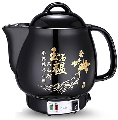YUDNLIB 4L Automatic Electric Chinese Medicine Pot, Smart Herbal Tea Kettle with Temperature Control & Auto Shut-Off, Purple Clay Health-Preserving Decoction Pot for Tea, Soup, and Herbal Brown
