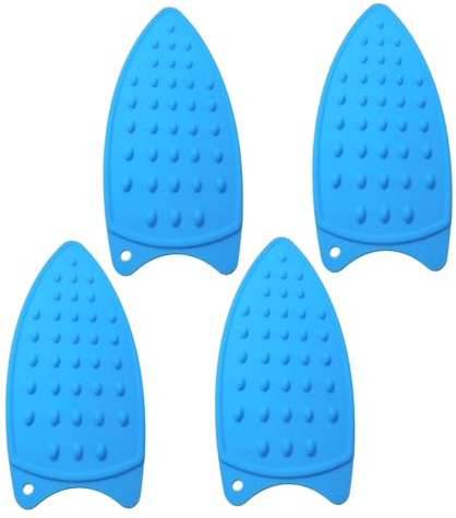 Sosoport 4 Pezzi Pad Isolanti in Silicone Resistenti al Calore con Foro Appendibile Tappetino Antiscivolo per Ferro da Stiro Protezione Termica Riutilizzabile per Casa e Viaggio