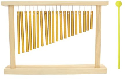 20 Note Portable Winds Chimes Instrument With Wood Base Musical Chimes Perfect For Musical Practice And Stage Performances Aluminum Alloy Wind Percussion