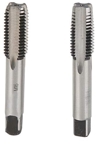Metrisches M16 Handgewindebohrer-Bohrer, Kohlenstoffstahl-Gewindewerkzeug, erster Handgewindebohrer, zweiter Gewindebohrer, gerade Nut, Gewindebohrer-Set für Holz, Kunststoff,