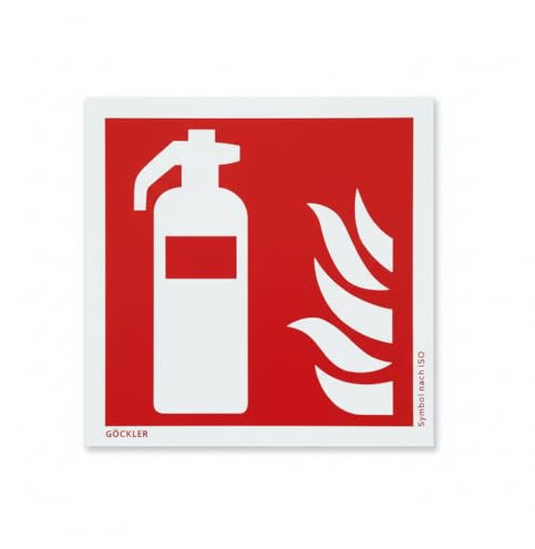 Mucola Feuerlöscher Schild Brandschutzzeichen 15x15 cm Kunststoff Rot | Signalfarben gut sichtbar, feuchtigkeitsbeständig, für Büro, Lager und Werkstatt, nicht selbstklebend, nicht nachleuchtend