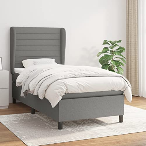 Frdhee Schwebebett Seniorenbett Tagesbett,Boxspringbett mit Matratze Dunkelgrau 80x200 cm Stoff,Bett Für Gästezimmer Schlafzimmer,Leichte Montage, Umfangreicher Stauraum