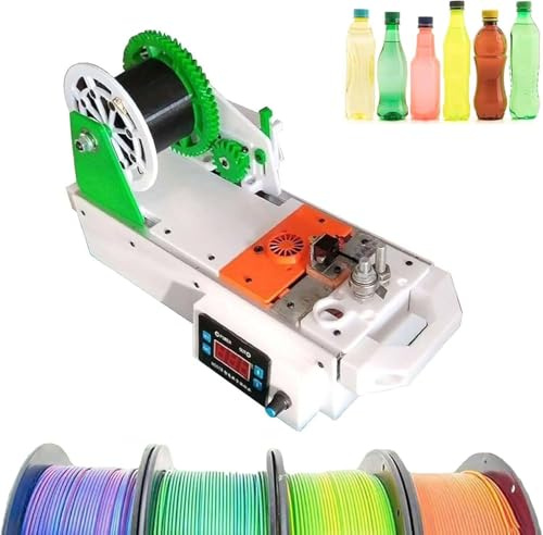 Recycler für recycelte PET-Flaschen, 3D-Filament-Maker aus recyceltem PET, 3D-Drucker-Extruder mit Digitalanzeige, Temperatur und Geschwindigkeit einstellbar, Desktop-Filament-Maker für Familien C