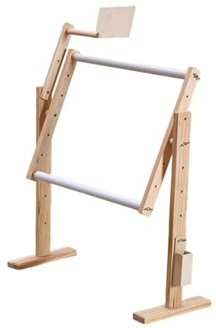 XPJYUA Kreuzstichständer Verstellbarer Stickrahmenständer aus Holz, Kreuzstichständer, Stickständer, Tisch, Handarbeit, Nähwerkzeuge
