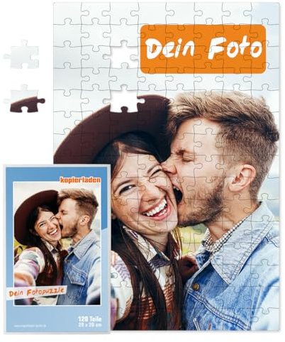 Fotopuzzle mit eigenem Bild und Text Personalisieren - 120 Teile, 29 x 20 cm - mit Geschenkbox - Puzzle mit eigenem Foto Bedrucken