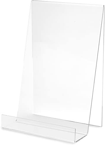 Deflecto Display Stand, présentoir en acrylique pour DIN A4, dimensions 19 x 29 x 20 cm, avec lèvre de 30 mm, pour présenter des livres, des calendriers, des assiettes, etc.