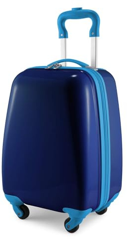HAUPTSTADTKOFFER - Valise pour Enfants Bagage à Main Rigide, Trolley Coque Dure ABS/PC, Bleu foncé