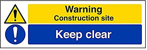 VSafety 67130AX-S'Warnschild Baustelle/Keep Clear', 300 mm x 100 mm (3 Stück)