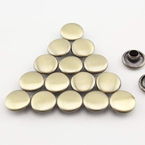 8mm en laiton massif double rivets plats, rivets à main rivets à pics rivets en cuir pour la fabrication de sacs, vêtements, chaussures. Anti-bronze H18
