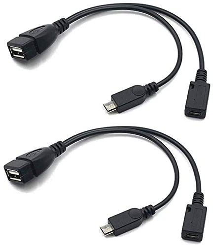 AuviPal 2-in-1 Micro-USB auf USB-Adapter (OTG-Kabel + Stromkabel) für FireStick, PlayStation Classic und mehr, 2 Stück