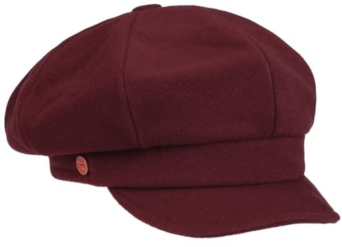 Mayser Damen Ballonmütze Wide Fit Visor Made in EU Herbst Winter Bordeaux S (55-56 cm)