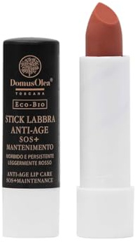 STICK ANTI-AGE LABBRA SOS+MANTENIMENTO – Leggermente Rosso – Protegge, Rigenera e Colora – Barriera Antiossidante e Lenitiva – 4,5ml - ECO-BIO - Domus Olea Toscana - x2 UNITA'