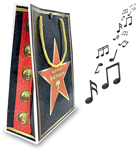 MUSIK-Geschenktüte, beim ÖFFNEN der Tasche hört man den Song Simply the Best, tolle Geschenkverpackung für Geburtstage, GagBag von bentino