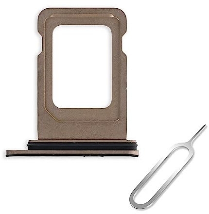 Cemobile Einzelne SIM-Kartenfach Slot Halter Ersatz für iPhone 11 Pro/iPhone 11 Pro Max mit wasserdichtem Gummidichtungsring + SIM-Kartenfach offener Auswurfstift (Gold)
