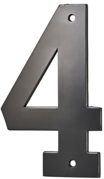 THIRARD - Chiffre 4 à Visser - Alliage Métallique - Extérieur - Idéal pour Numéro de Maison et Boîte aux Lettres - Résistant aux Intempéries - Hauteur 80 mm - Noir