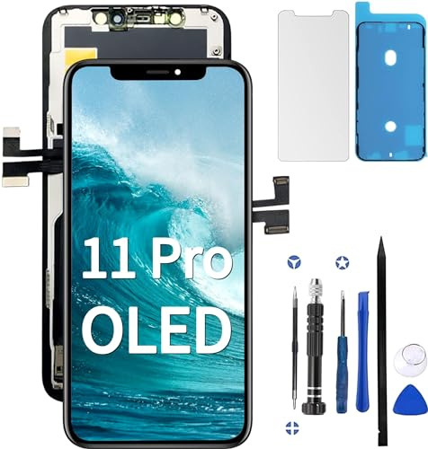 ZOETEC MP+ - Pantalla de repuesto para iPhone 11 Pro de 5.8 pulgadas (modelo A2160, A2217, A2215) OLED y parte de montaje de panel táctil con pantalla táctil, kit de reparación completo adhesivo