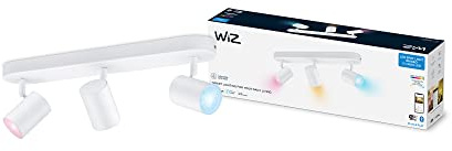 WiZ – Lámpara inteligente Imageo, 3 Focos LED Inteligentes, Luz Blanca y de Colores, con tecnología SpaceSense y compatible con Alexa y Google Home, Color Blanco