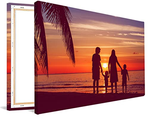MuchoWow© Leinwandbild Wanddeko Wohnzimmer Personalisiert mit eigenem Foto | 50x70 cm - Wandgemälde, Schlafzimmer Zimmer Deko, Wall Art, Hoch- oder Querformat