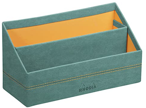 Rhodia 194611C Briefablage 25x10x14cm Kunstleder Seegrün