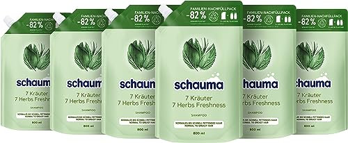 SCHWARZKOPF SCHAUMA ShamSCHWARZKOPF SCHAUMA Shampoo Nachfüllpack 7 Kräuter 800ml, 6er Pack (6 x 800 ml) poo Nachfüllpack 7 Kräuter 800ml, 6er Pack (6 x 800 ml)