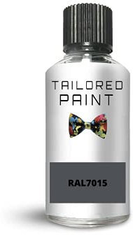 RAL7015 Slate Grey Matt Touch Up Paint with Brush Matt Paint for Wood, Metal, Plastic, PVC, UPVC, Fascia Soffit Furniture Boards - Indoor & Outdoor