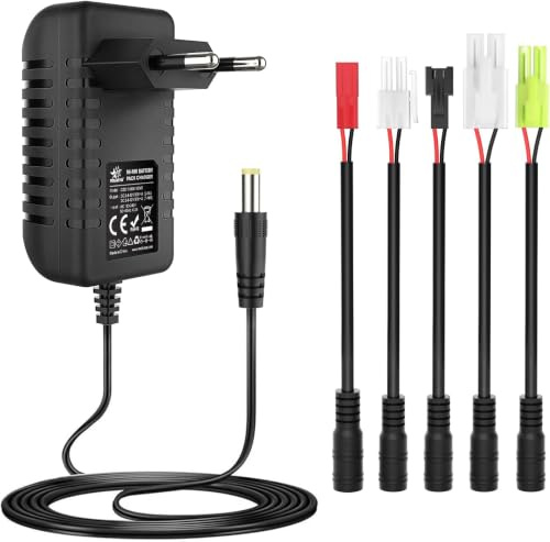 Ladegerät 2.4V 3.6V 4.8V 6V 7.2V 8.4V 9.6V 10.8V 12V für NIMH/NICD Akku | Multifunktionales Ladegerät mit für NIMH/NICD Akku, mit Tamiya/Mini Tamiya/SM 2P/JST/HuanQi Verbindungskabel