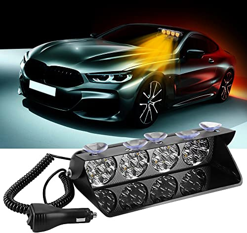 Yifengshun 36 LED Ambre Gyrophare Stroboscope LumièRe D'Urgence Super Brillant Balise Danger Flash Avec Ventouse 12-24V Convient Pour Camion De Voiture SUV IntéRieur Toit/Dash/Pare-Brise