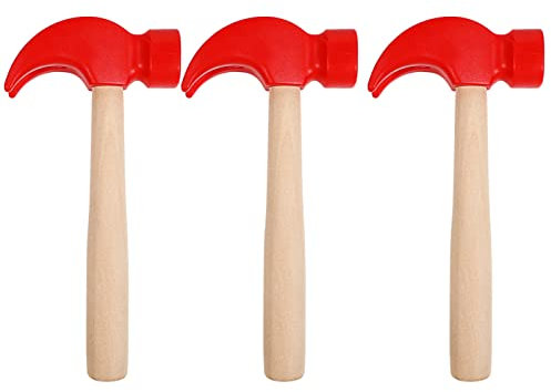 TOYANDONA 3 Stücke Kinder Hammer Spielzeug Mini Holz Hämmer Kinder Rote Hämmer Hammer Spielzeug Simulierte Holz Hämmer Naturholz er Kleine er Hämmer für